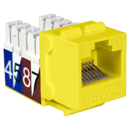 Cat5E Slim-Style 90 Degree Keystone Jacks, 8P8C - Yellow